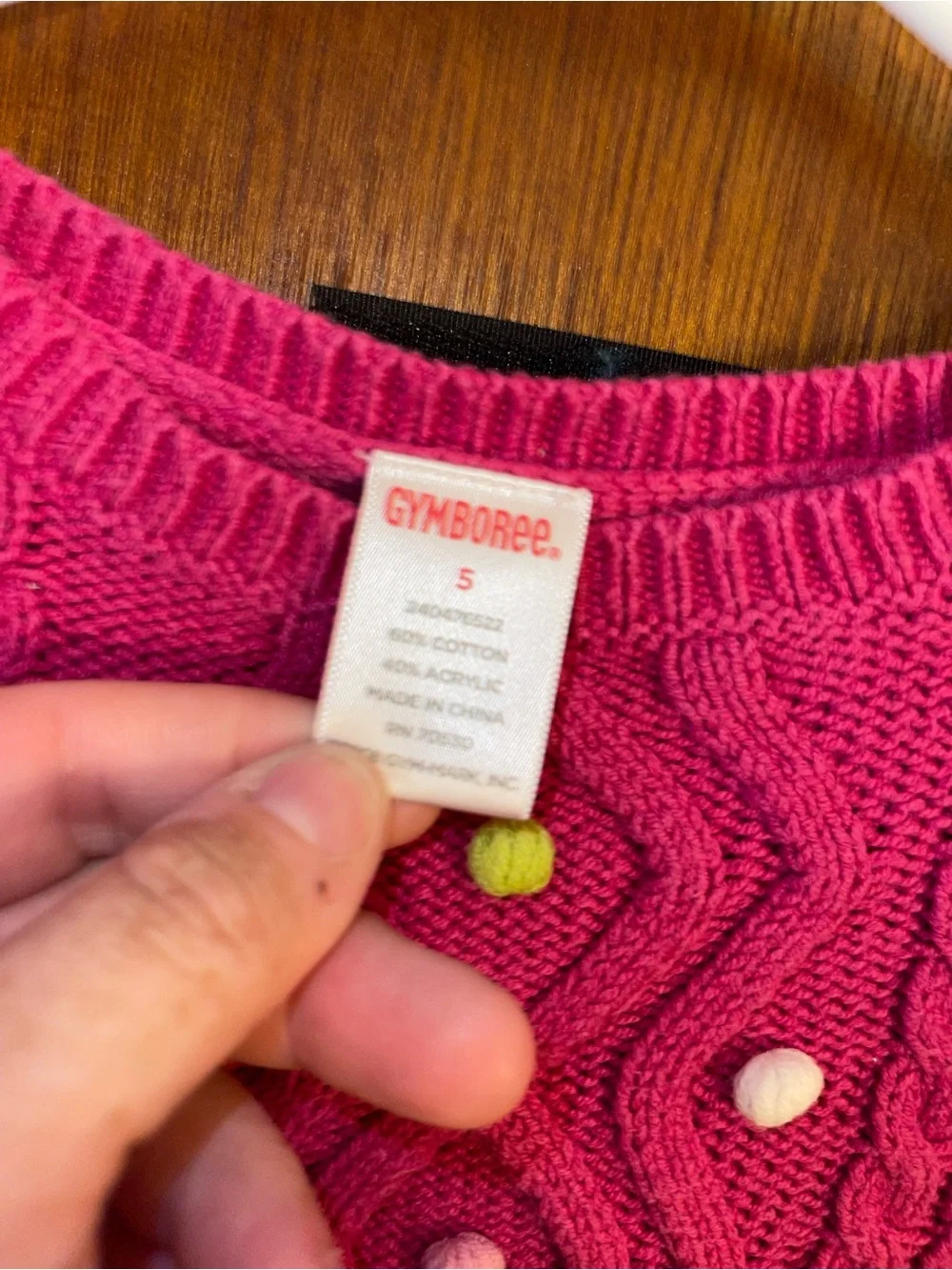 Gymboree Hot Pink Knit Dress with Multicolor Dot Accents